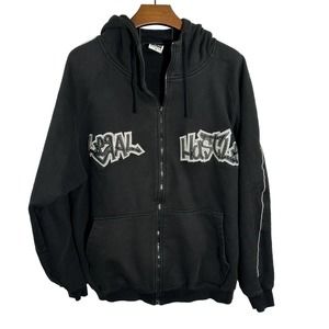 Legal Hustle MMXI Black Full Zip Heavyweight Hoodie Luxe-T Luxury Sport Size 3XL